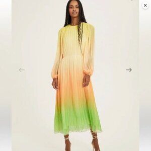 Something Navy Pleated Long Sleeve Ombre Midi Dress Formal Grecian Shopbop Tie